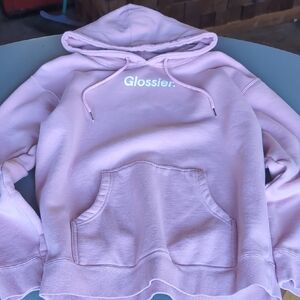 Glossier Pink Hoodie Sweater